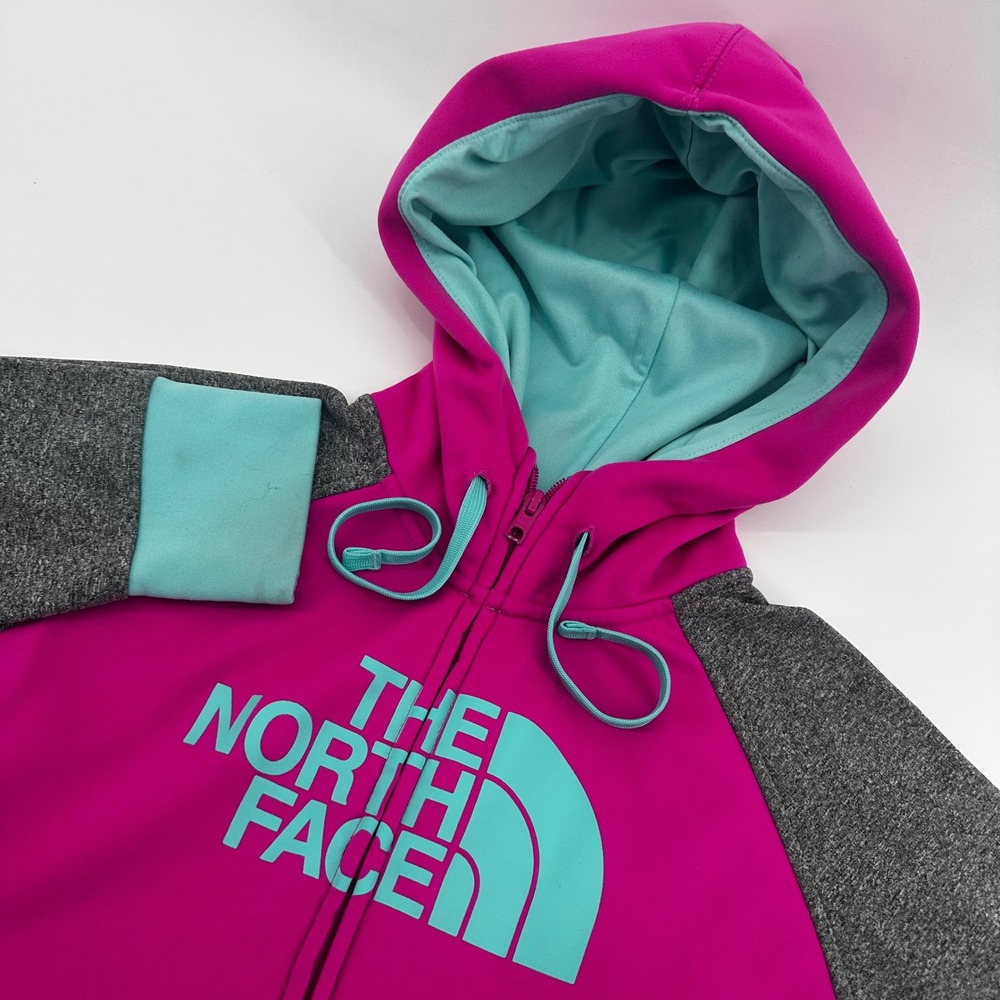 The North‎ Face Full Zip Hoodie Jacket Womens Small Pink Gray Athletic